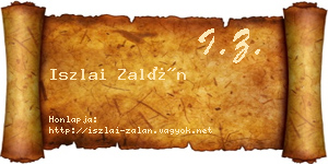 Iszlai Zalán névjegykártya